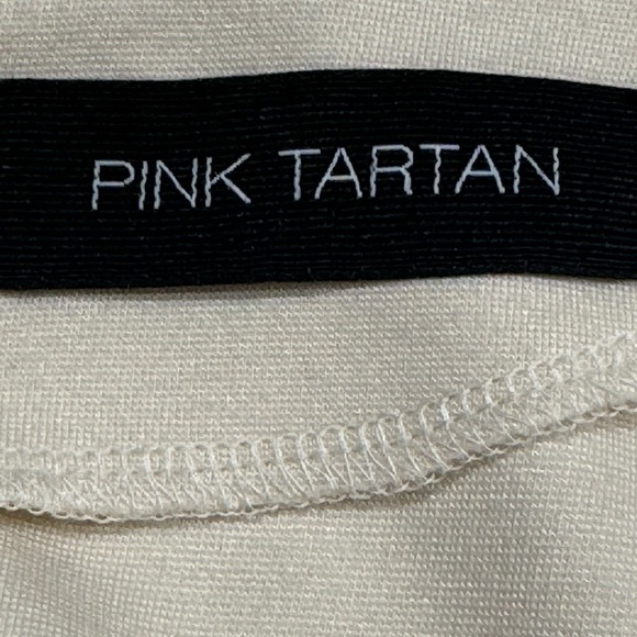 Pink Tartan Cream Dress With Decorative Gold Zipper Size S - Picture 5 of 6